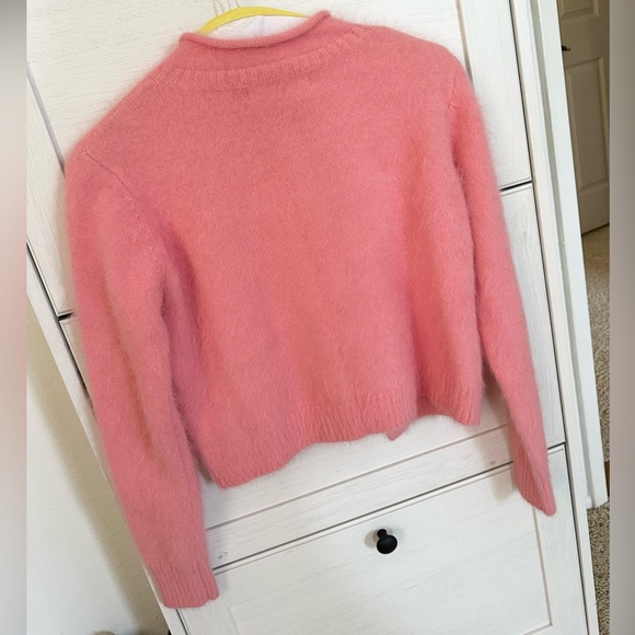 Women pink faux rabbit fur sweater - Picture 11 of 12